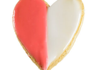 Pink and White Heart Shaped Cookie